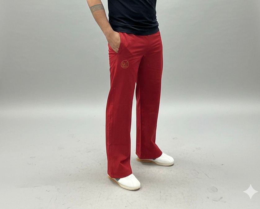 Man walking outdoors wearing Srathi premium cargo lowers showing flexible fit and comfort.